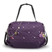 爱华仕女士单肩包旅行包行李包手提包行李袋波点甜美7010(紫色)