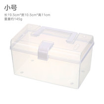 家用透明收纳盒桌面塑料整理盒手提储物箱小箱子整理箱药箱收纳箱(小号高款 19.5*11*10.5cm)