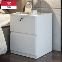 现代床头柜 时尚收纳柜 简约床头置物柜 家用办公文件柜M-521(E款白色)
