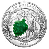 2017年加拿大发行绚烂的桦树叶镶水晶精制纪念银币