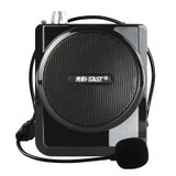 SAST/先科扩音器便携式无线小蜜蜂喊话器教师专用教学导游腰挂大功率带收音机MP3功能(黑色 标配带有线麦克风)