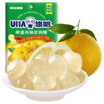 悠哈蜂蜜西柚舒润糖103g零食糖果薄荷清新口气