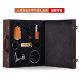 帝国手冲咖啡壶礼盒滴滤壶+细口壶+研磨机耐热玻璃滴漏式咖啡套装(棕色款)