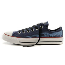 Converse匡威 男鞋新款Chuck Taylor All Star低帮帆布鞋火焰印花144015C(蓝色火焰 42)