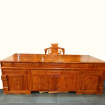 红木家具2.4米红木书桌实木办公桌老板桌椅两件套非洲黄花梨木(其他 办公桌+椅子)