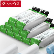 ewee自动收口垃圾袋断点式加厚手提式家用抽绳厨房垃圾袋小号10卷(中号55X60CM 10卷共150只)