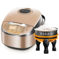 美的（Midea） MB-FS4027 电饭煲 (精控火力 10大菜单 24小时预约 厚底鼎釜 幻彩拉丝不锈钢机身)