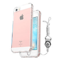 munu 苹果iPhone5/5S/SE手机壳+钢化膜 苹果5SE手机套iphonese苹果5S硅胶防摔套i5透明软壳(透明 iphoneSE/5S/5)