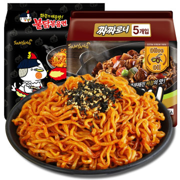 三养 韩国进口方便面 鸡肉味干拌面火鸡面+炸酱面组合共10包 网红泡面