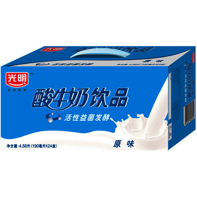 【真快乐自营】光明酸奶饮品(原味)190ml*24盒