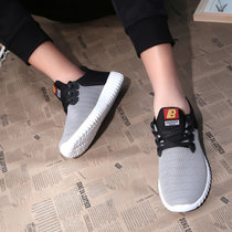 新款运动休闲鞋男士低帮系带透气网鞋老北京布鞋(灰色 44)