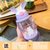 儿童水杯上学专用女孩吸管杯幼儿园宝宝水壶喝水杯子防摔可爱水瓶(600ml 紫兔兔600ML送清洁工具)
