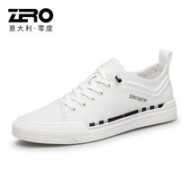 Zero零度男鞋小白鞋2021新品板鞋男士休闲皮鞋时尚拼接低帮鞋子男(白色 41)