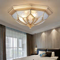 欧菲玛丽 吸顶灯欧式卧室温馨烂漫创意个性大气全铜LED灯具(暖光光源 卧室45*15CM)