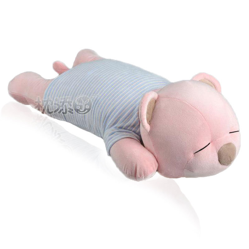 【宝丽全长70cm毛绒/布艺粉色趴趴熊图片】*枕添乐可拆洗趴趴熊音乐