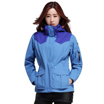 探路者户外冲锋衣女三合一套绒登山服男秋冬TAWB91201/TAWB92214(滨海蓝/莓紫-女款)