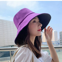 Bonbfenssan 波梵森2021夏季新款盆帽双面可戴可折叠遮阳帽太阳帽(紫色)