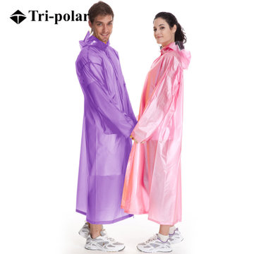 户外便携雨披半透明雨衣演唱会旅游雨衣风衣式雨披非一次性雨衣(粉色)