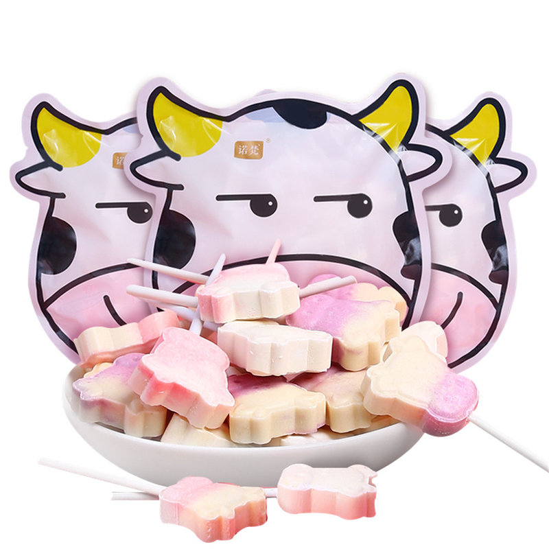 诺梵牛奶棒棒糖牛头糖200g*3袋 奶片糖片经典怀旧零食糖果办公休闲