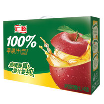 汇源100%纯果汁1L苹果汁 便携礼盒  （1L*6）新老包装，随机发货