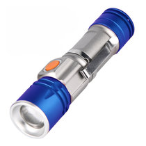 迷你强光手电筒可充电伸缩远射变焦usb特种兵学生便携***照明TP3349(蓝色)