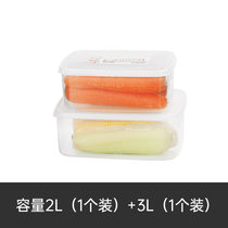 保鲜盒冰箱专用食品级收纳水果冷藏蔬菜冷冻塑料密封食物厨房分装(优惠组合装2L+3L【2个】 默认版本)