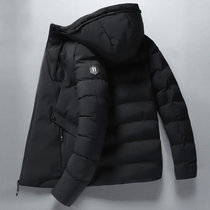冬季男士外套棉袄子短款韩版潮流牌冬装加厚棉衣棉服(黑色 XL)