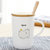 角拓者 马克杯子陶瓷带盖带勺咖啡杯简约欧式文艺大口创意情侣日式(河马)