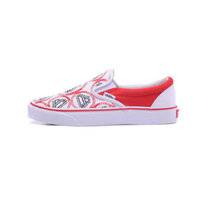 Vans/范斯 男女鞋 Slip-On情侣款白红炫色板鞋休闲鞋帆布鞋VN-00097M9X1(白红色 44)