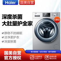 海尔(Haier) XQG120-B14876LU1 12公斤 滚筒洗衣机 大容量直驱 星空银