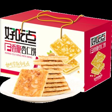 好吃点香脆杏仁味饼干800g谷野高纤粗粮饼干办公室休闲零食早餐饼干