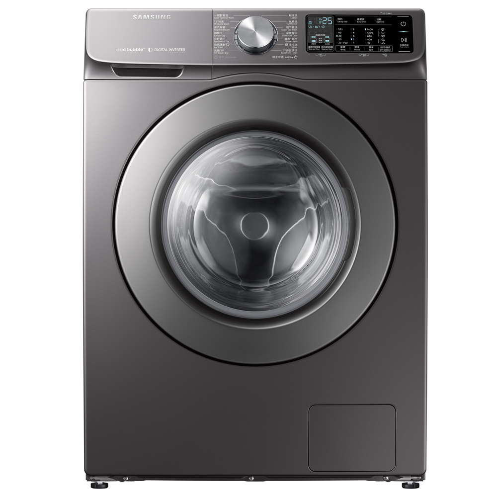 三星洗衣机WD10N64GT3X/SC钛晶灰 10KG大容量 一键智能洗 蒸汽除菌 泡泡顽渍浸 热风清新
