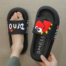 SUNTEK拖鞋男士夏季外穿特大码46家居浴室47洗澡防滑48情侣家用49凉拖女(42-43【适合41-42】 黑色【哥斯拉】)