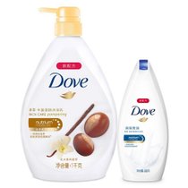 多芬(Dove) 滋养美肤组合装 乳木果和香草 1000g 沐浴乳+ 深层莹润 300g 沐浴乳(计价单位套)
