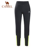 Camel/骆驼运动女款针织长裤 春夏弹力透气耐磨健身针织裤 A7S1R5115(黑色 S)