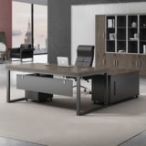云艳YY-LCL266 职员办公桌简约现代时尚板式钢架桌1.8米单桌+活动柜(默认 默认)