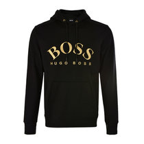 Hugo Boss黑色棉质经典logo长袖套头运动衫卫衣SOODY-006L码黑色 时尚百搭