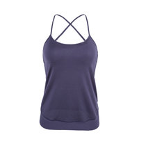 TITIKA瑜伽服速干健身背心跑步瑜珈运动吊带背心透气带胸垫61310(黑灰色 XL)
