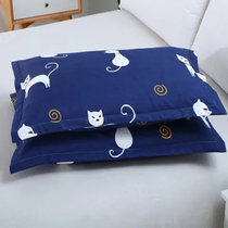 枕套一对48cmx74cm枕套一对枕芯套卡通枕套学生枕套一对单只(蓝色猫咪)