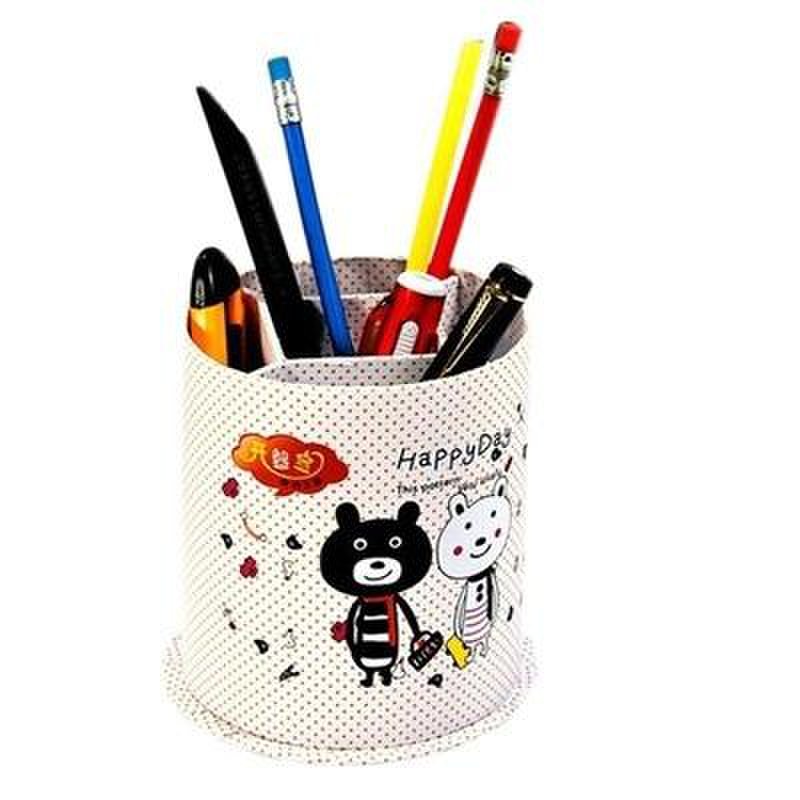 开馨宝韩版小熊圆筒形笔筒