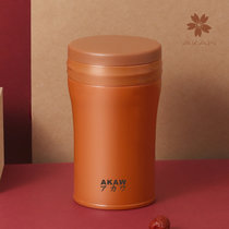 日本AKAW愛家屋 焖烧杯学生 真空保温饭盒便当盒不锈钢保温桶焖烧壶罐(深棕色)