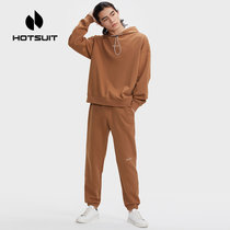 hotsuit后秀运动套装男秋冬2021新款跑步休闲男士卫衣时尚宽松装(复古蓝 M)