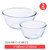 玻璃碗沙拉家用大号汤碗微波炉专用耐高温热透明打蛋烘焙碗和面盆(1100ML+2100ML【2件套】)