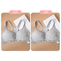 内衣女文胸胸罩无钢圈薄款学生高中儿童少女背心式显胸小全棉纯棉(浅灰+浅灰 36/80B【建议体重95斤左右】)