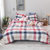 黛格水洗棉色织四件套简约北欧风全棉1.8m 2米床品套件床单床笠被套(蓝红中格 默认)