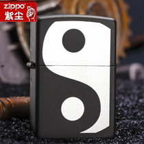 原装ZIPPO打火机 黑色哑漆 太极八卦图 阴阳两极 正版 24472(红色)
