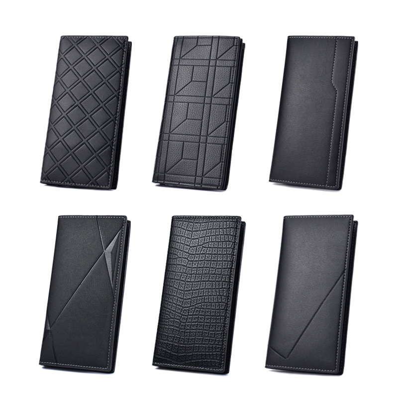 漫石manshi实用商务男士钱包多卡位简约拉链钱夹钱袋长钱包款式随机