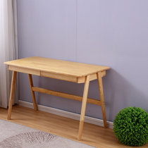 一米色彩 日式小户型实木书桌现代北欧电脑桌大容量带抽屉写字台家用办公桌(原木色 1.2米/桌+椅)
