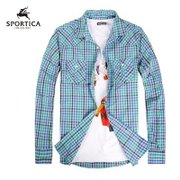 斯波帝卡(SPORTICA)学院风蓝绿小子品牌长袖衬衫11152266蓝绿小子 M