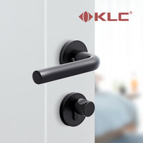 KLC室内卧室房门锁卫生间厕所静音黑色家用木门铝合金通用型锁具(黑 B款)